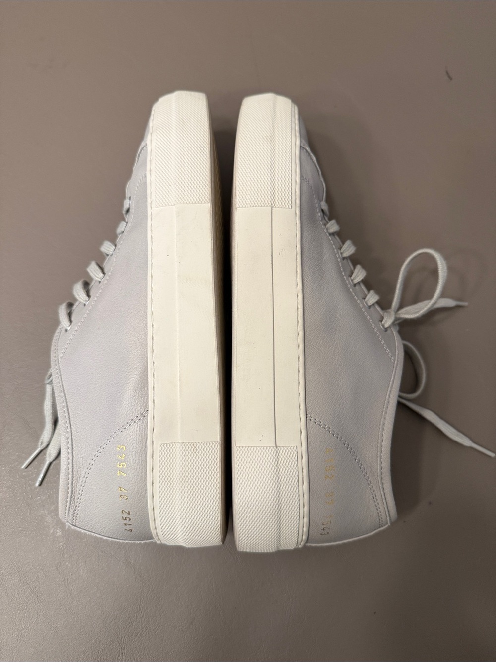 Woman by Common Projects Tournament Low Super Grey Leather Sneakers 37 US7
